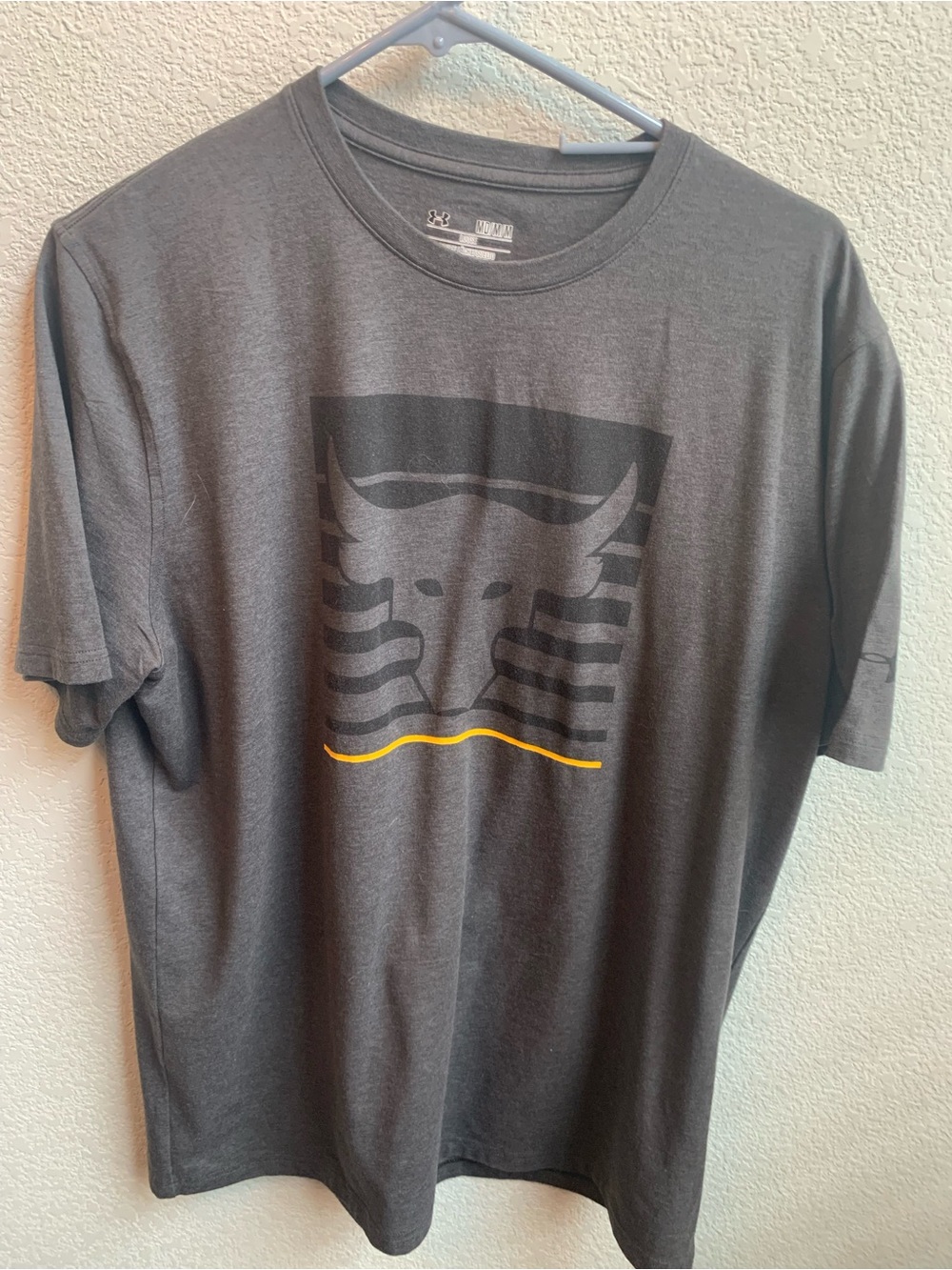 Under Armour Gray Short-Sleeve Graphic Tee with Yellow Accent
